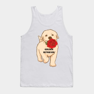 golden retriever dog illustration Tank Top